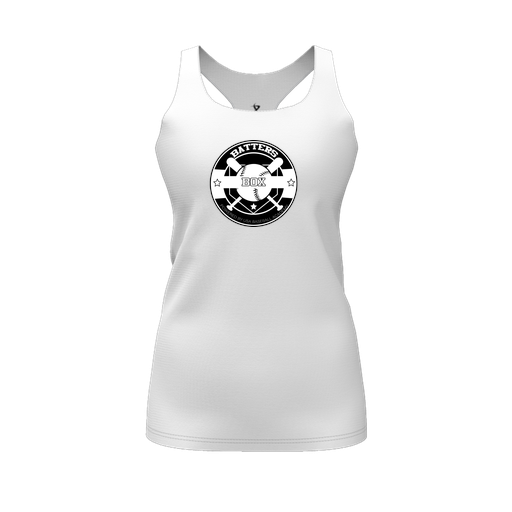 [CUS-DFW-RCBK-PER-WHT-FYS-LOGO1] Racerback Tank Top (Female Youth S, White, Logo 1)