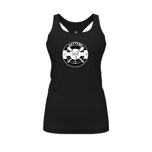 [CUS-DFW-RCBK-PER-BLK-FYS-LOGO1] Racerback Tank Top (Female Youth S, Black, Logo 1)