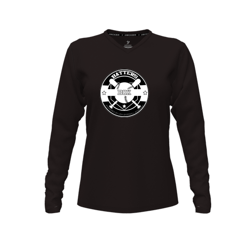 [FTLVCFBK-FYXS-LOGO1] Decker Comfort T-Shirt (Female Youth XS, Black, V Neck, Logo 1, Long Sleeve)