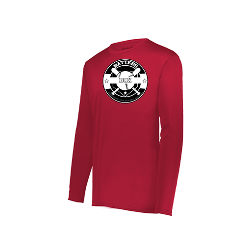 [222823.083.S-LOGO1] Youth LS Smooth Sport Shirt (Youth S, Red, Logo 1)