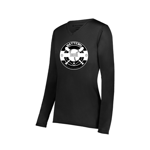 [222824.080.S-LOGO1] Ladies LS Smooth Sport Shirt (Female Adult S, Black)