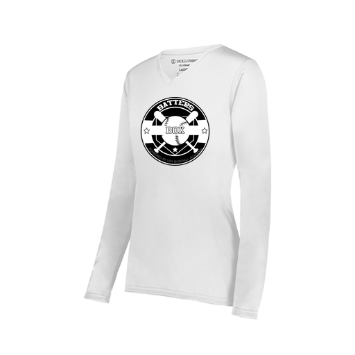 [222824.005.S-LOGO1] Ladies LS Smooth Sport Shirt (Female Adult S, White)