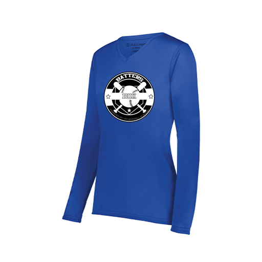 [222824.060.S-LOGO1] Ladies LS Smooth Sport Shirt (Female Adult S, Royal)