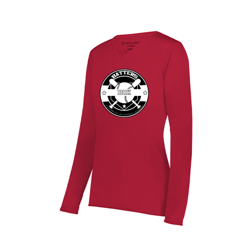 [222824.083.S-LOGO1] Ladies LS Smooth Sport Shirt (Female Adult S, Red)