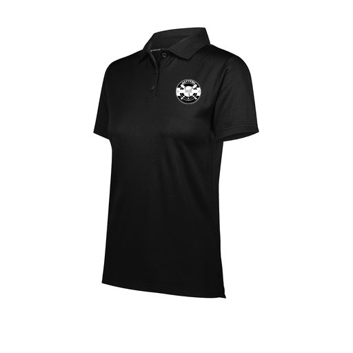 [222768.080.XS-LOGO1] Ladies Prism Polo (Female Adult XS, Black)