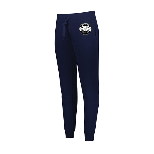 [229748.065.XS-LOGO1] Ladies 60/40 Fleece Jogger (Female Adult XS, Navy)