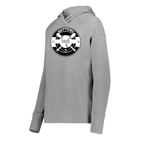 [222798-SIL-FAXS-LOGO1] Ladies Ventura Thin Knit Hoodie (Female Adult XS, Silver, Logo 1)